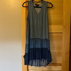 Kate Kane-  chambray - blue Jean hi lo dress
